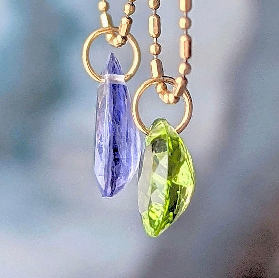 ♢N♢K18 アイオライト＆ペリドット セットチャーム