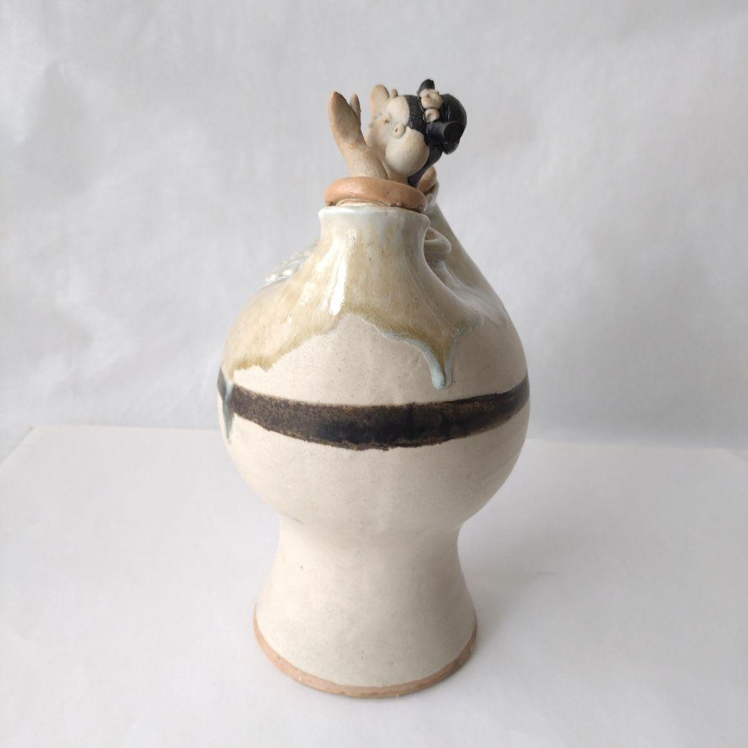 青芳人形 念ずれば花開く 砥部焼 青芳窯 森元青芳 創作人形 オブジェ