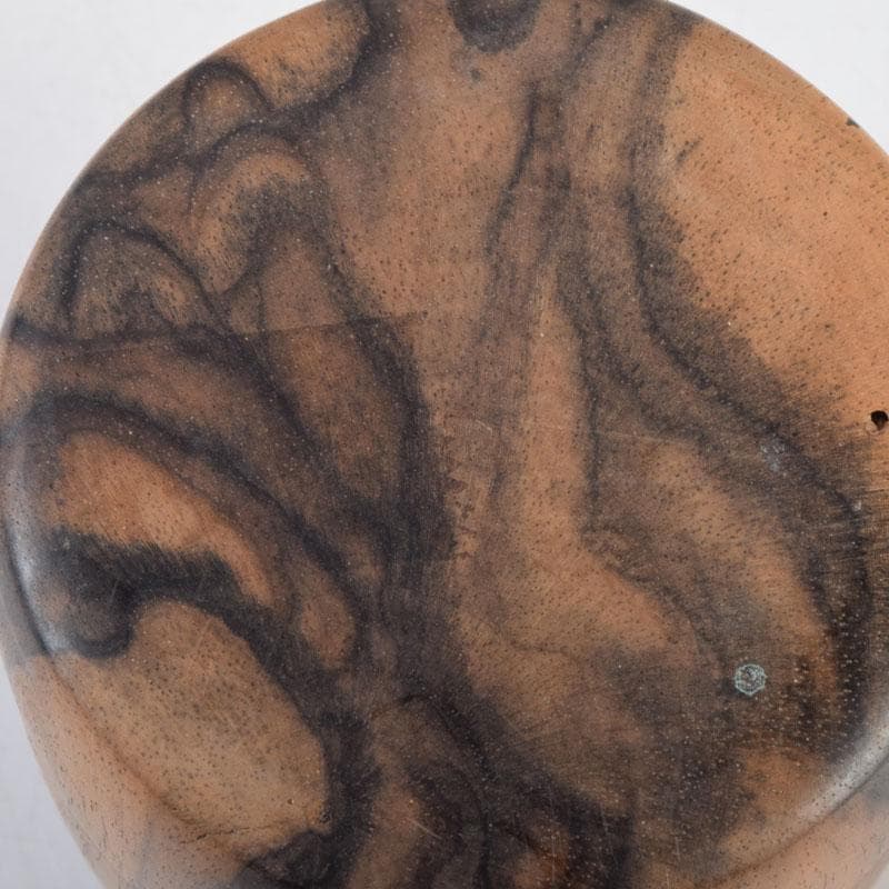 茶道具 天然木 黒柿製 無垢彫 綺麗な木目の棗 V 9054