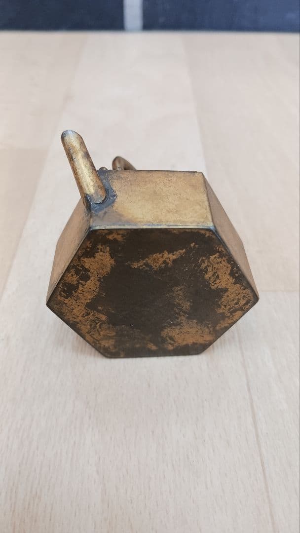 時代物　片切彫　銅製　水滴　黄銅　真鍮　書道具