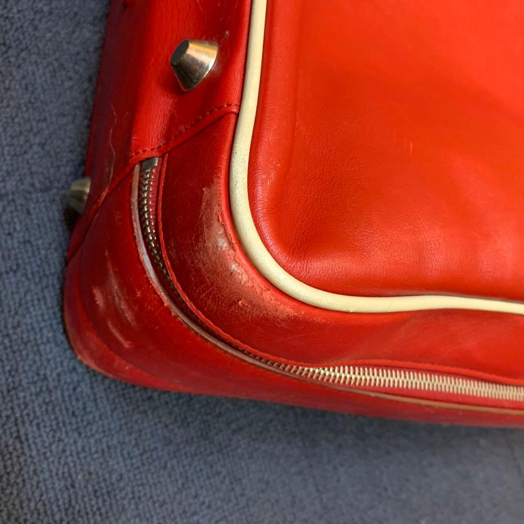 プラダ PRADA トラベルバッグ 旅行用 スーツケース 赤 レッド プレート