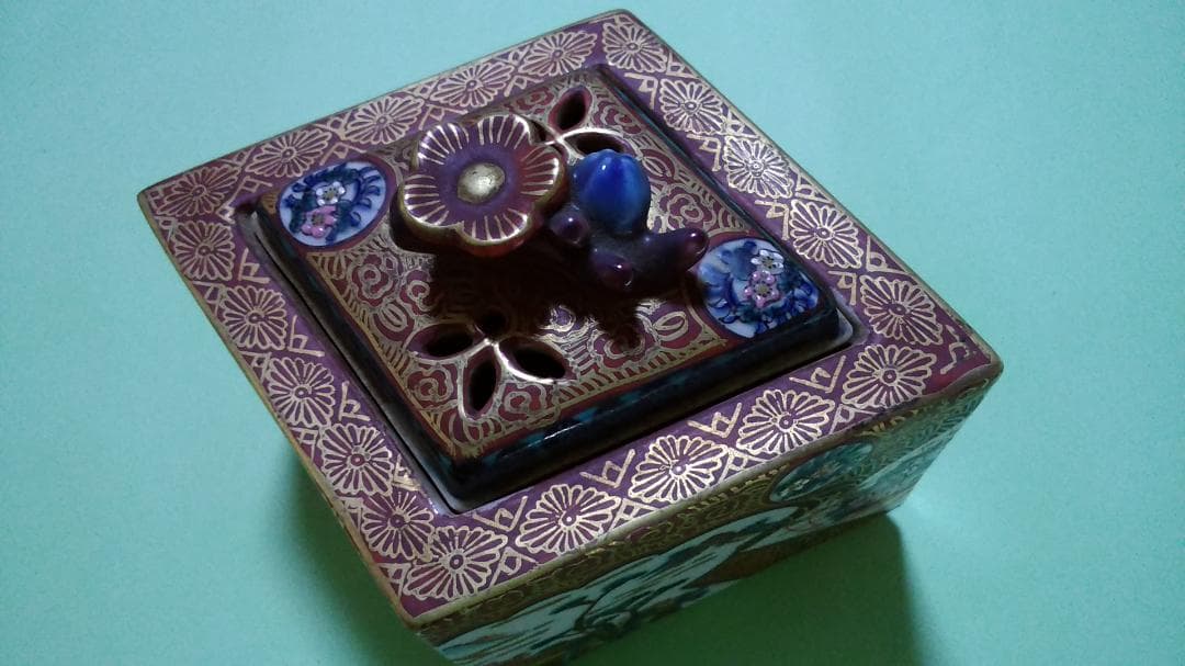 九谷庄三　菱形香炉