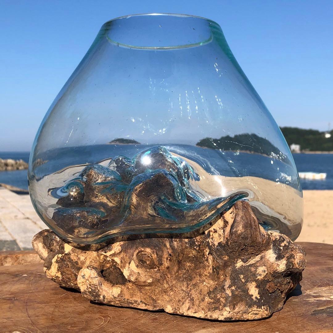 流木ガラス オブジェ特大A 花瓶 金魚鉢 ガーデニング テラリウム 観賞
