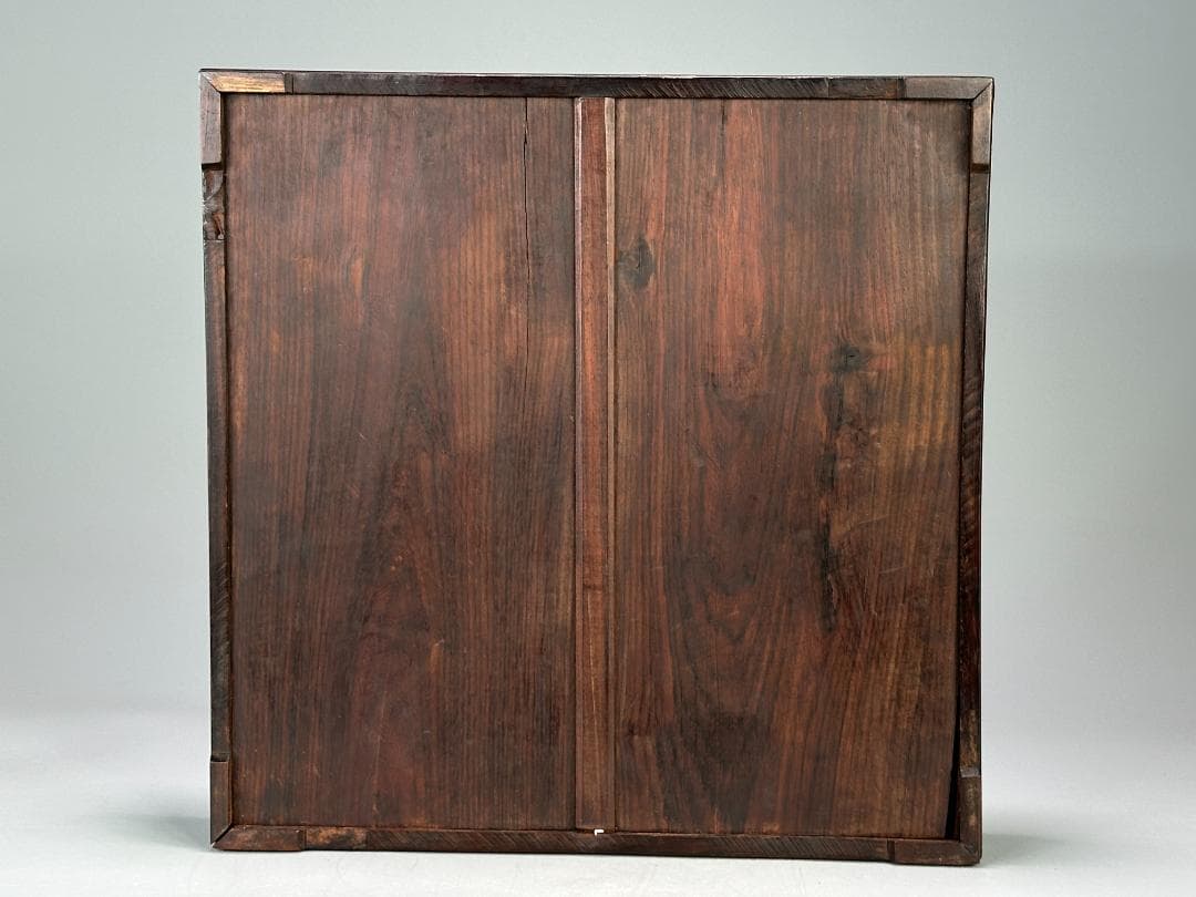 中国美術　清時代 花梨木　螺鈿嵌　双龍文　茶盤　引き出し付　書斎道具　李朝螺鈿