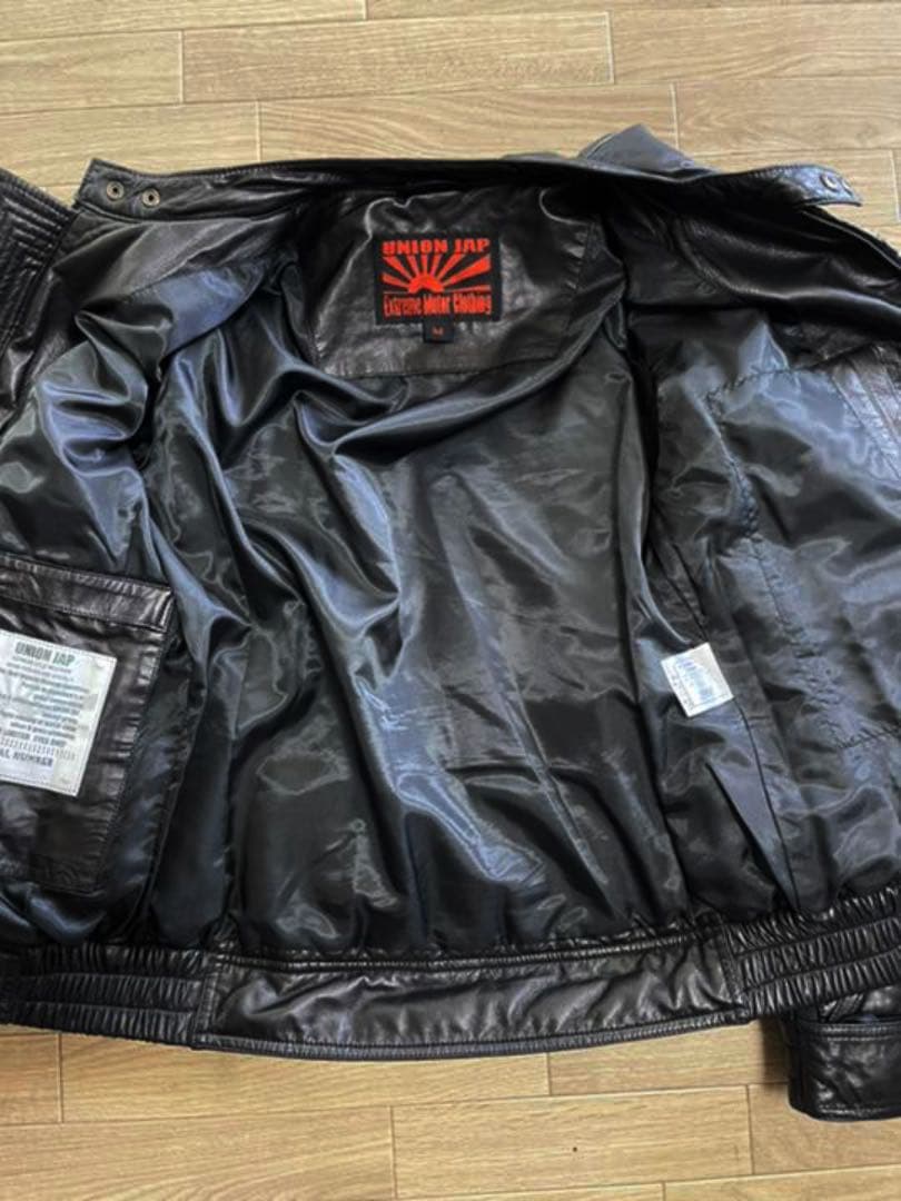 極美品▪️ユニオンジャップ ラム レザー ダウンジャケット ライダース