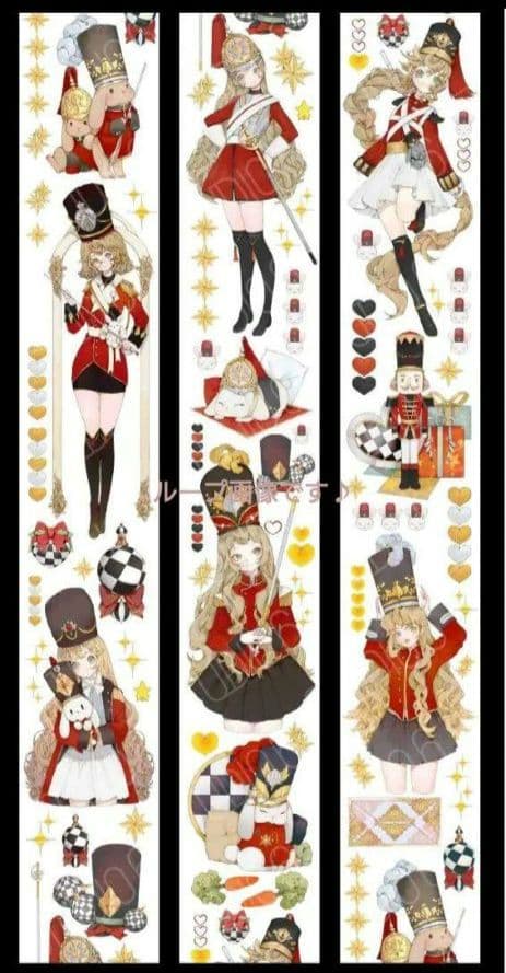 ✩のこり1✩J65＃小兔兵進行曲(PET)切り売り海外人物マステ女の子