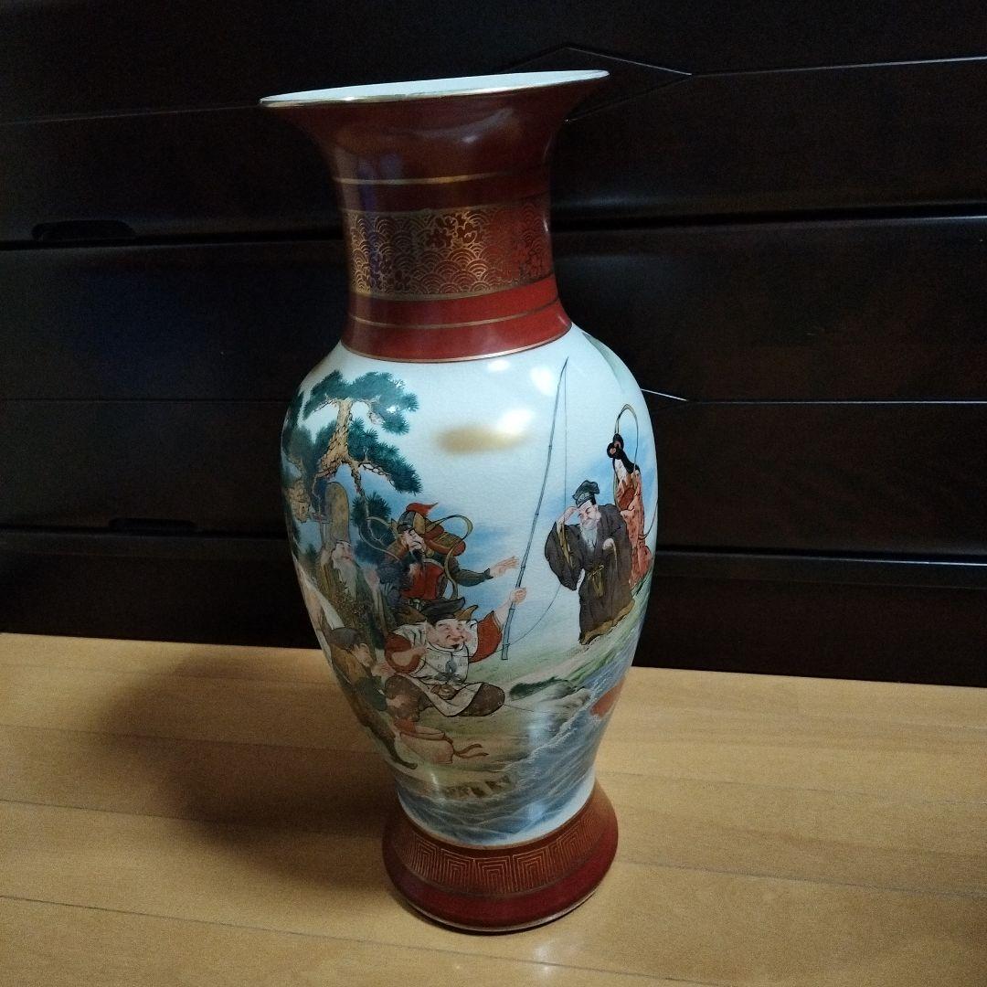 九谷焼 七福神 花瓶 金彩色絵 縁起物 - メルカリ