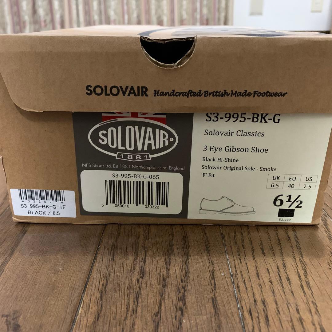 箱付・美品✨ SOLOVAIR ソロヴェアー プレーントゥ 3ホール UK6½