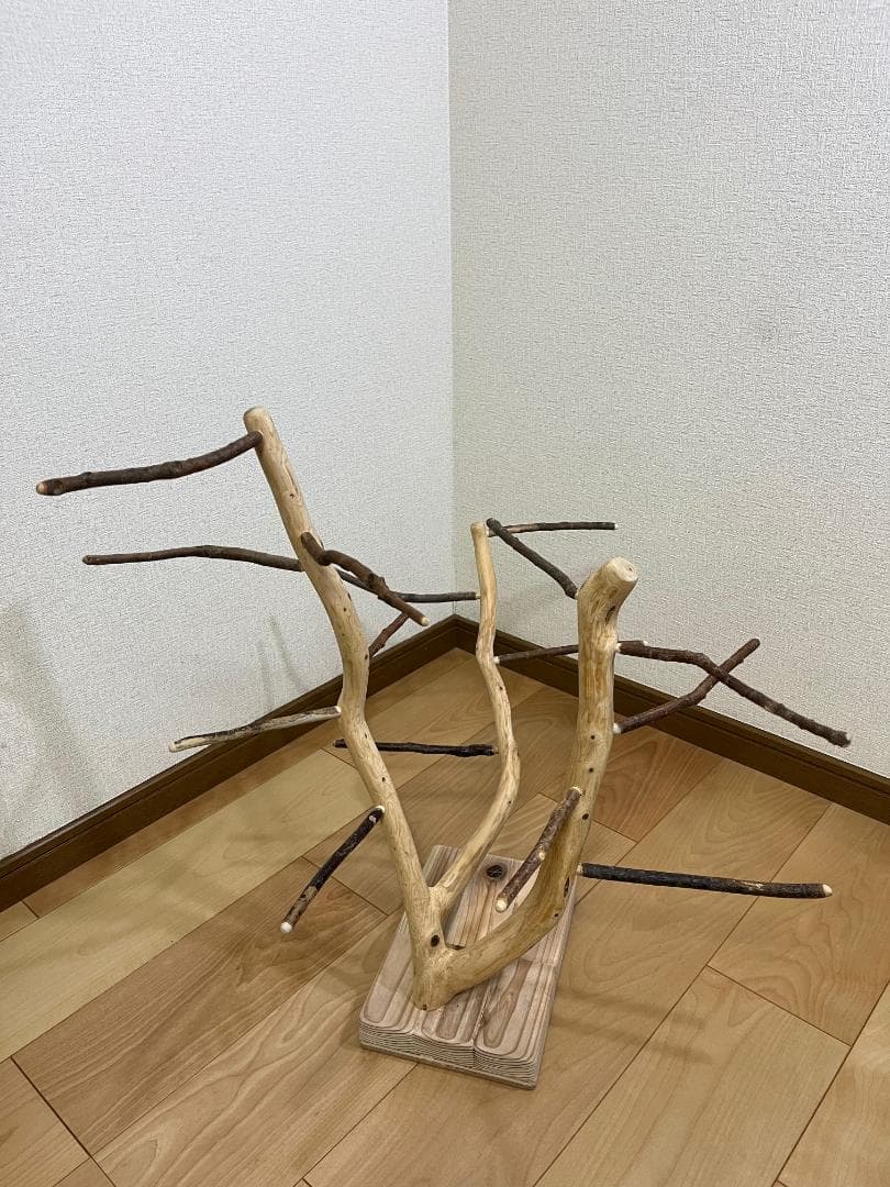 小鳥さん用】天然木セイヨウズ♬森のバードスタンド