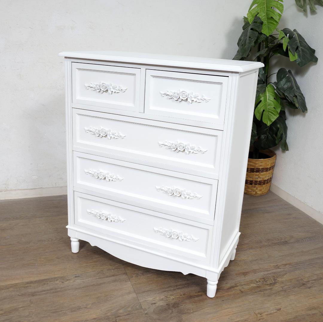 新品・未使用】ヨーロピアン調チェスト4段5杯洋タンス箪笥完成品