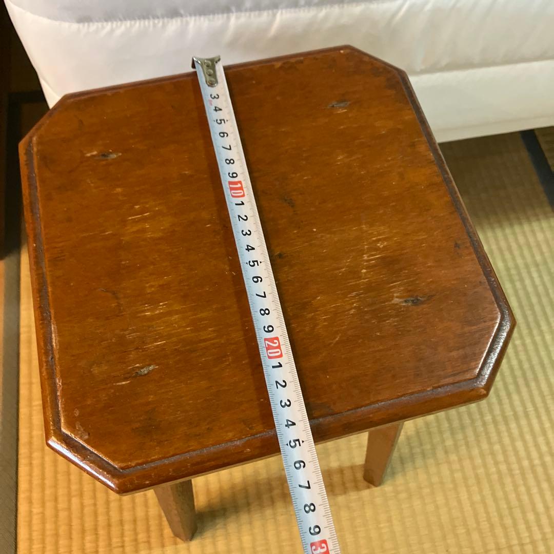 アンティーク木製 スツール 丸椅子 花台 昭和レトロ 古道具 古家具　角椅子