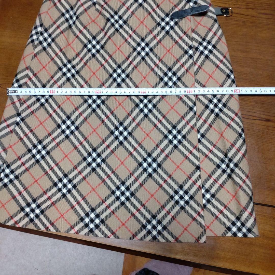 BURBERRY チェック柄ラップスカート ダブルバックル
