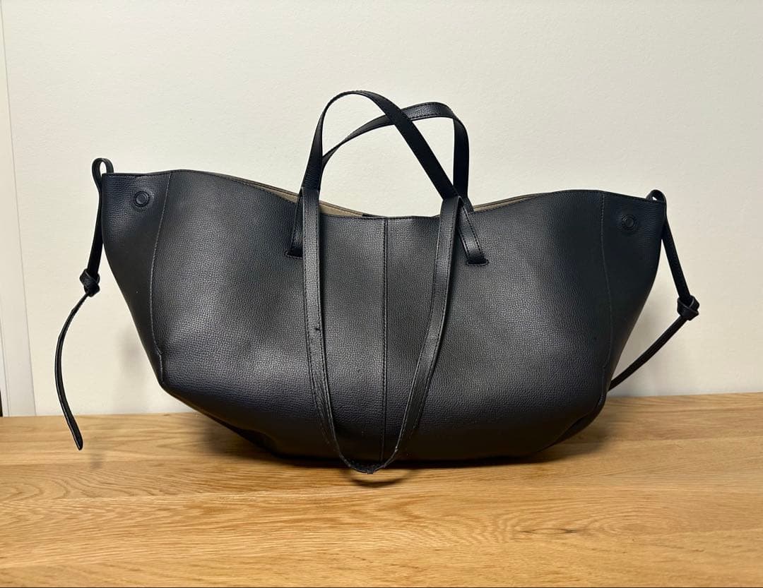 POLENE Cyme ポレーヌ シム レザー トートバッグ ブラック 黒