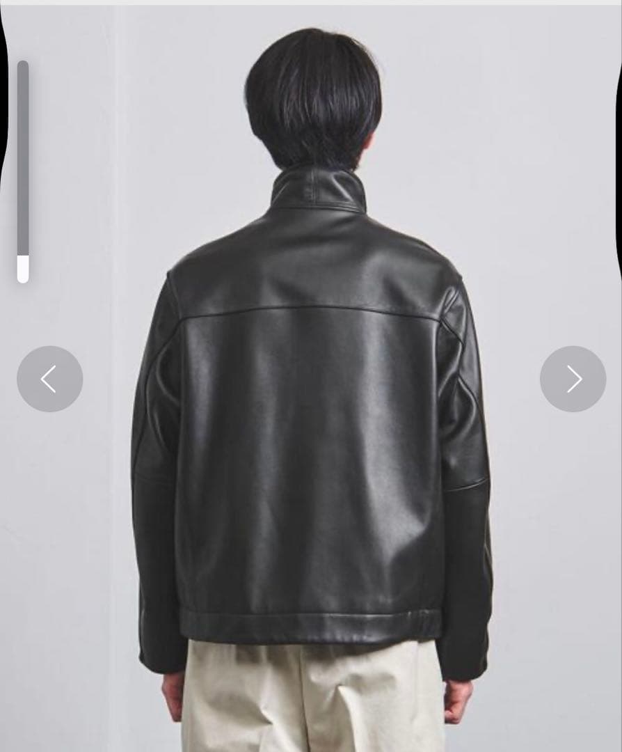 UNITED ARROWS】 ラムレザー スタンドカラーダブルジップブルゾン