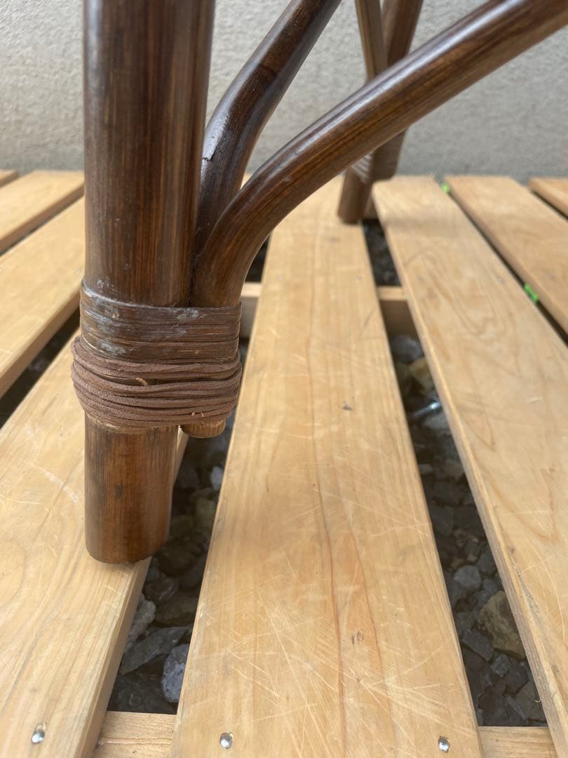 ②カザマ KAZAMA ラタン 丸型座椅子 ラタンソファ