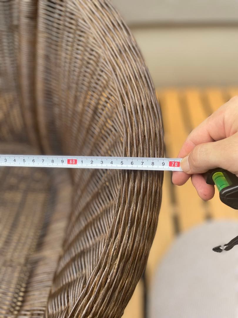 ②カザマ KAZAMA ラタン 丸型座椅子 ラタンソファ