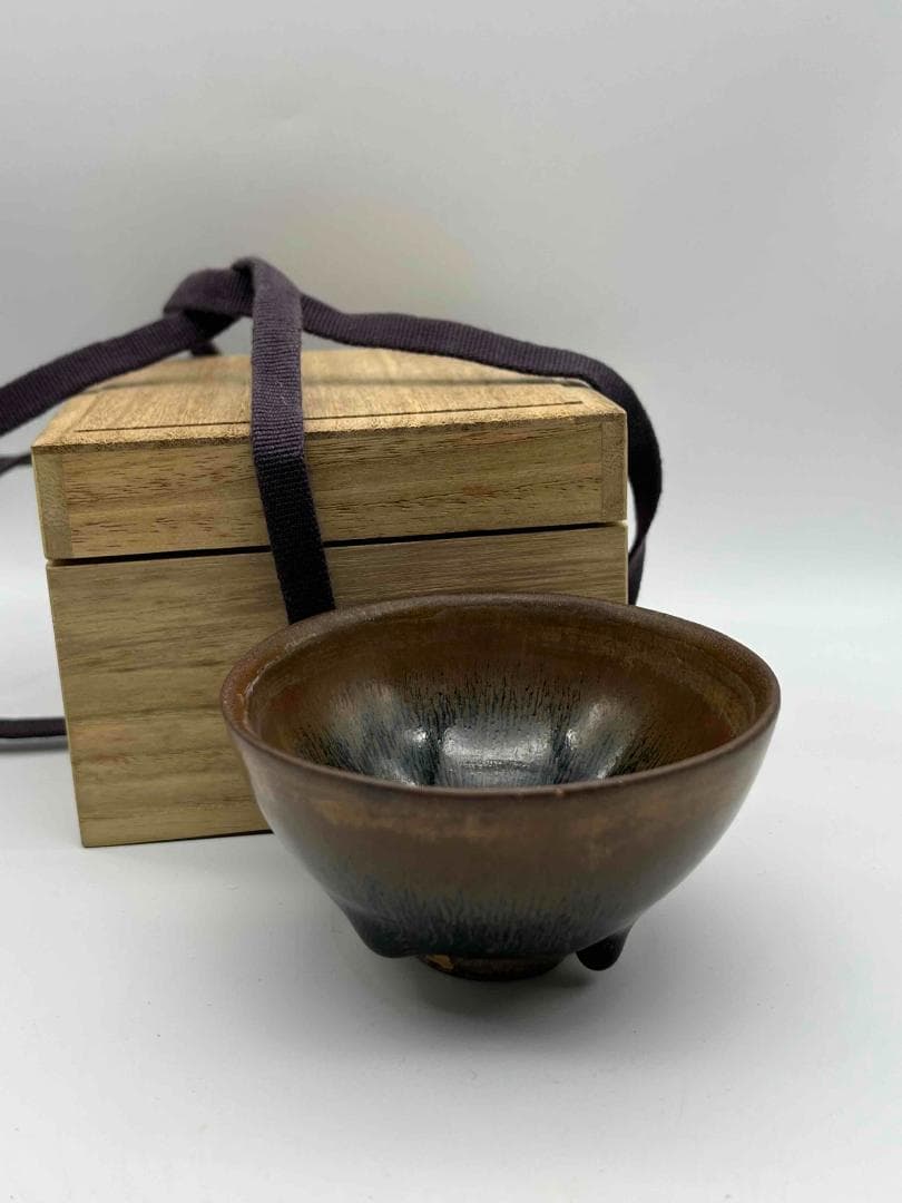 南宋時代 禾目天目茶碗 建窯茶盞 【旧家蔵出し】 希少貴重 注文 唐物(F-93)