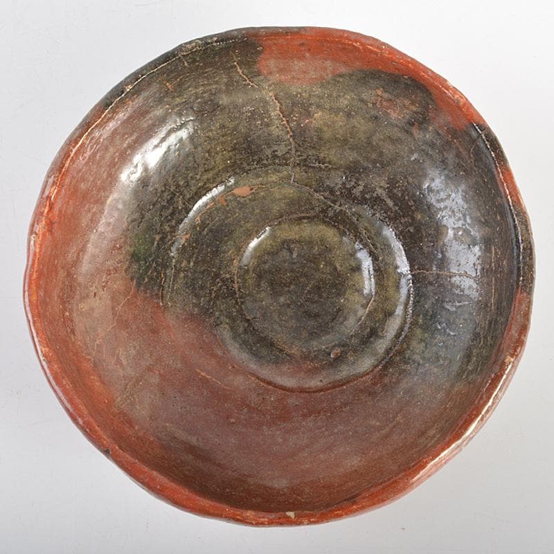 茶道具楽吉左衛門十代旦入造赤楽平茶碗共箱DR7072