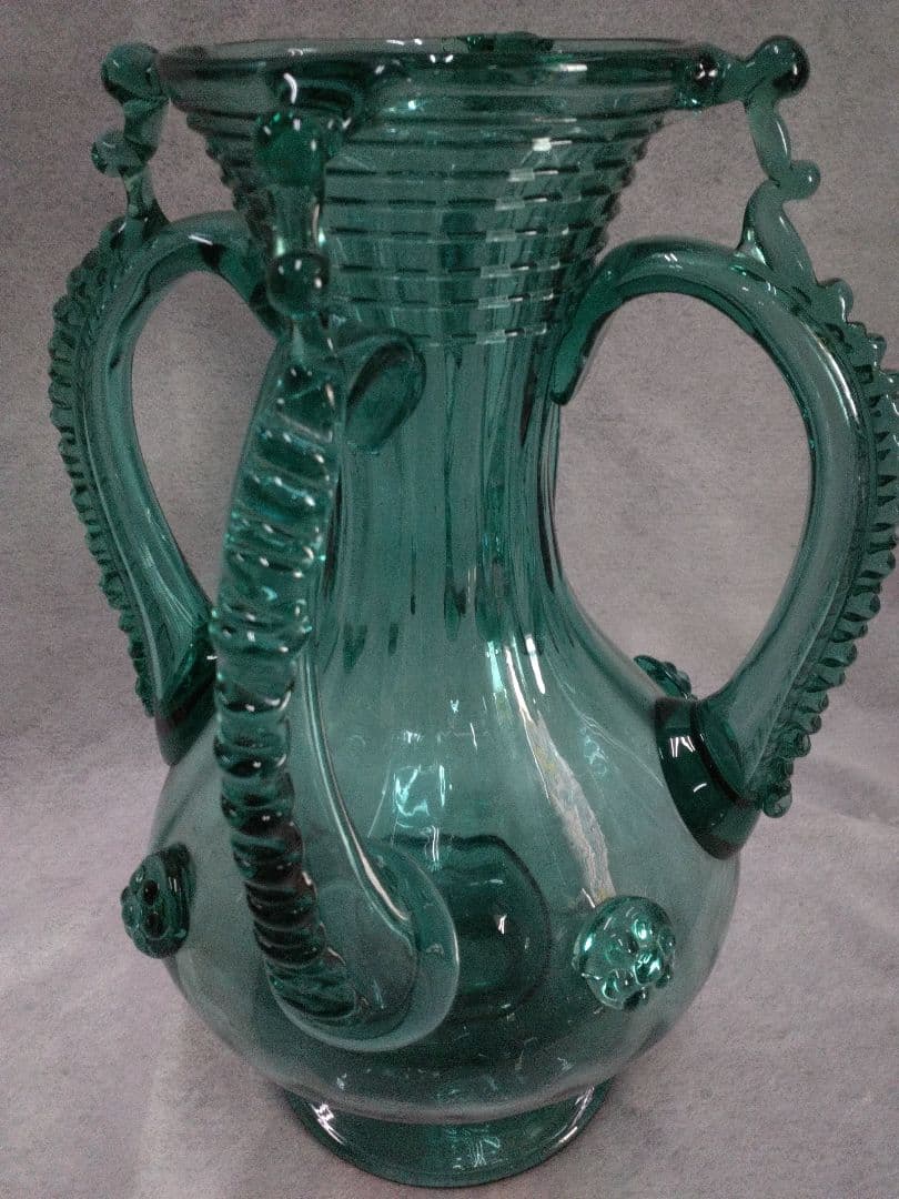 マヨルカガラス 花瓶 スペイン 吹きガラス 美術民藝 工芸品 アンティーク