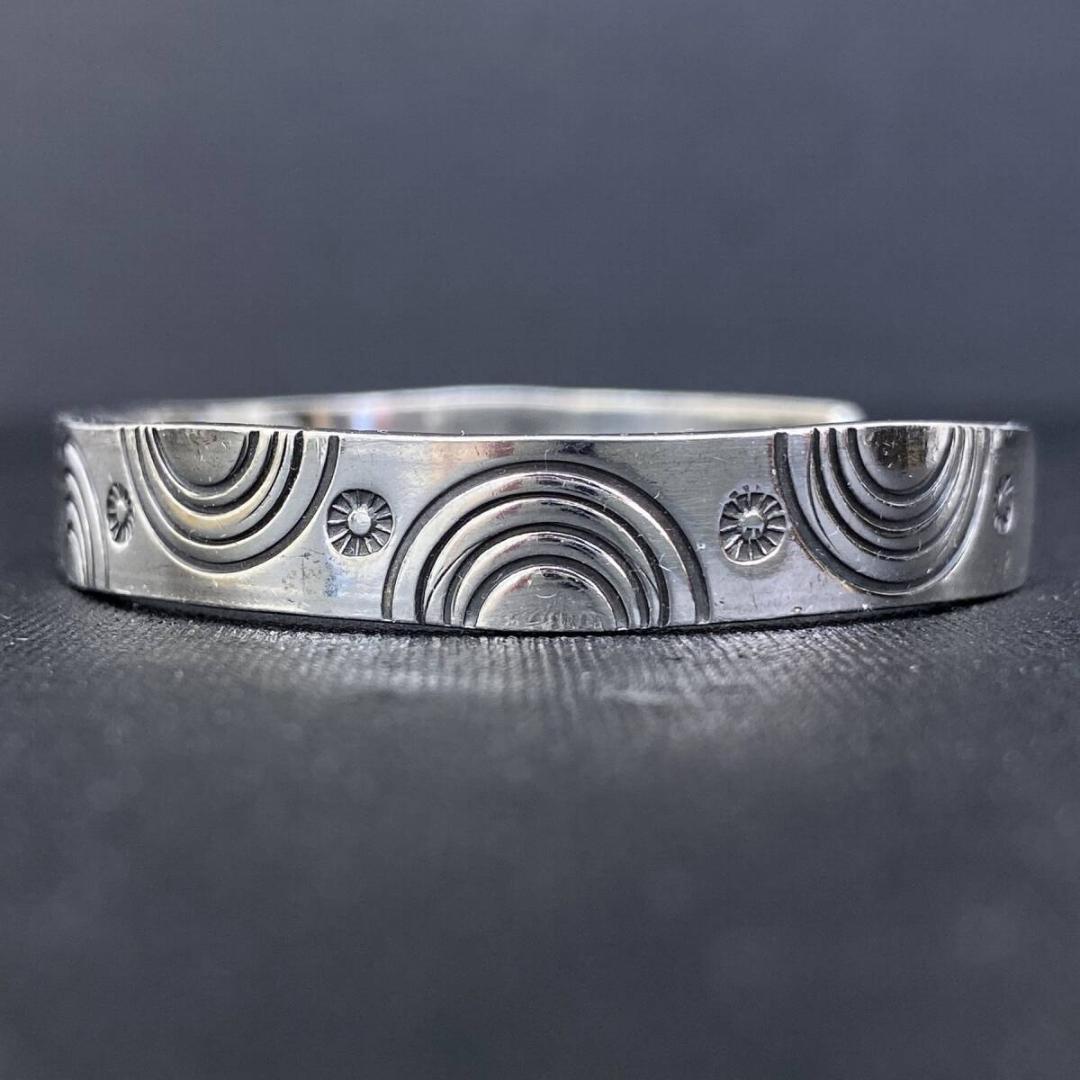 一点物 あるじゃん K18 太陽 シルバー925 スタンプワーク バングル