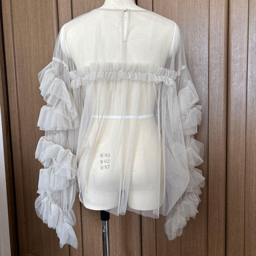 andresd decorative tulle tops ベージュ