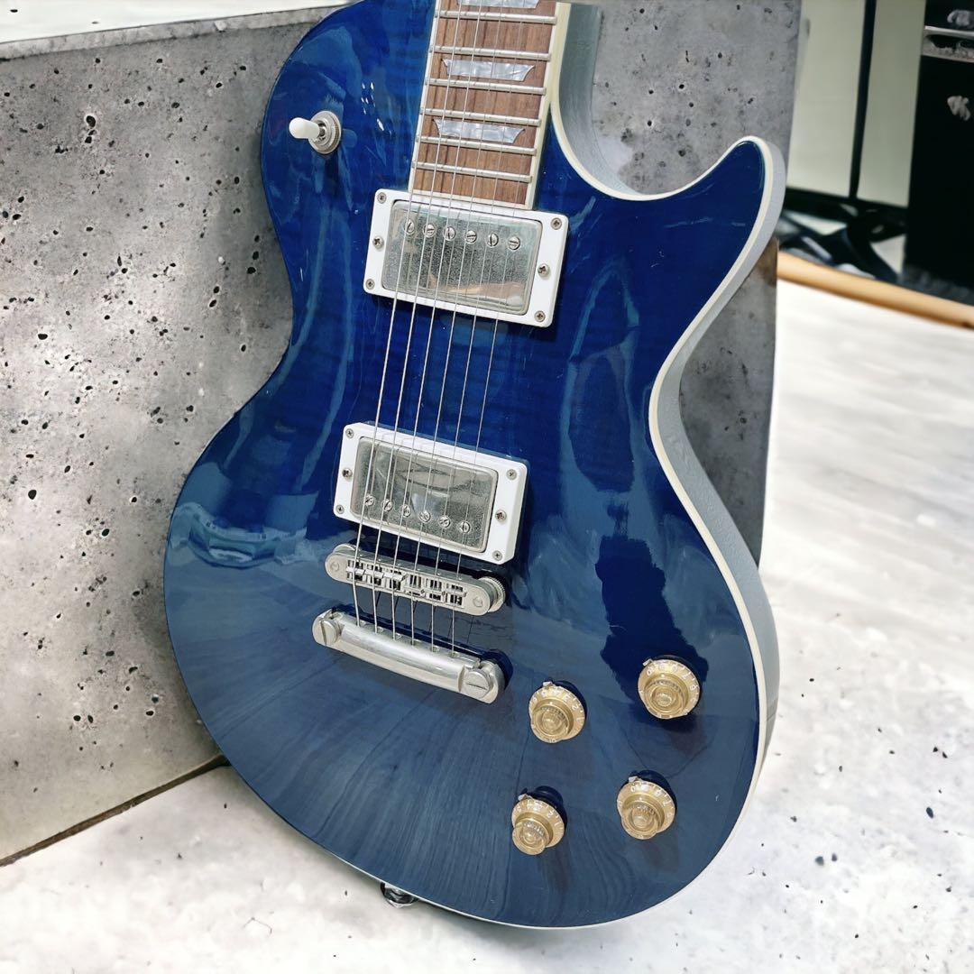 美品 Burny バーニー ブルー エレキギター レスポール フェルナンデス
