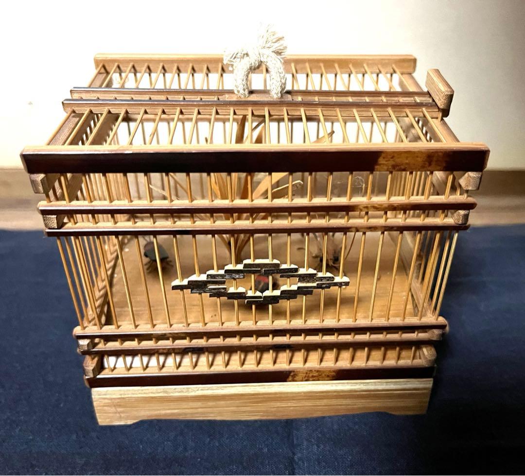 煎茶道具 千筋細工 虫籠 鈴虫置物 落款有り お値下げしました