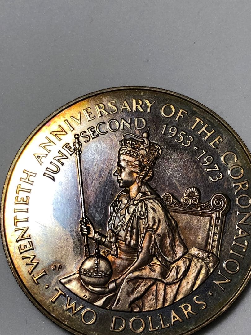 1973年 クック諸島 2ドル銀貨 エリザベス2世 即位25周年記念 美麗