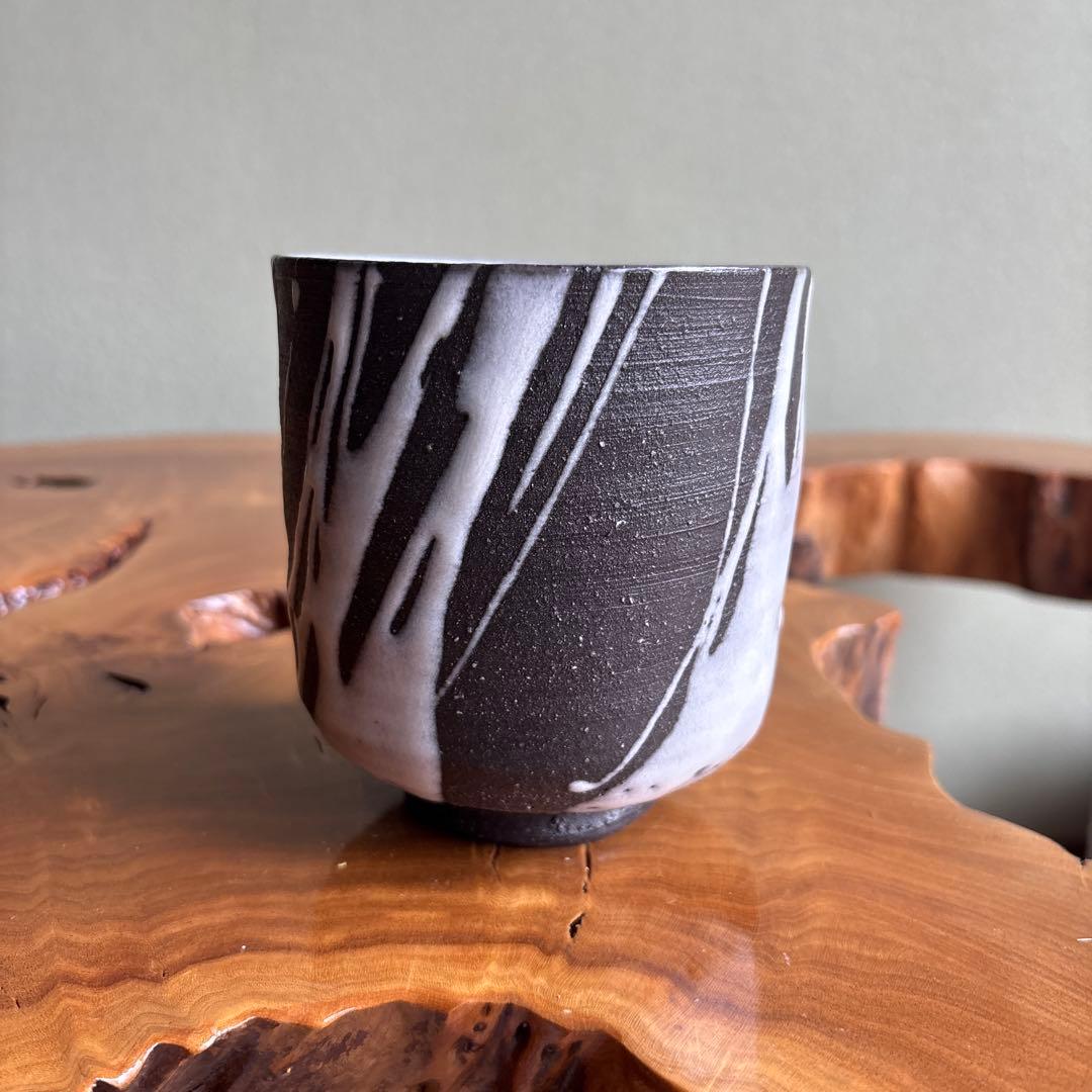 酔月窯 清水潮造 萬古焼 筒茶碗 抹茶碗 茶道具 共箱 15