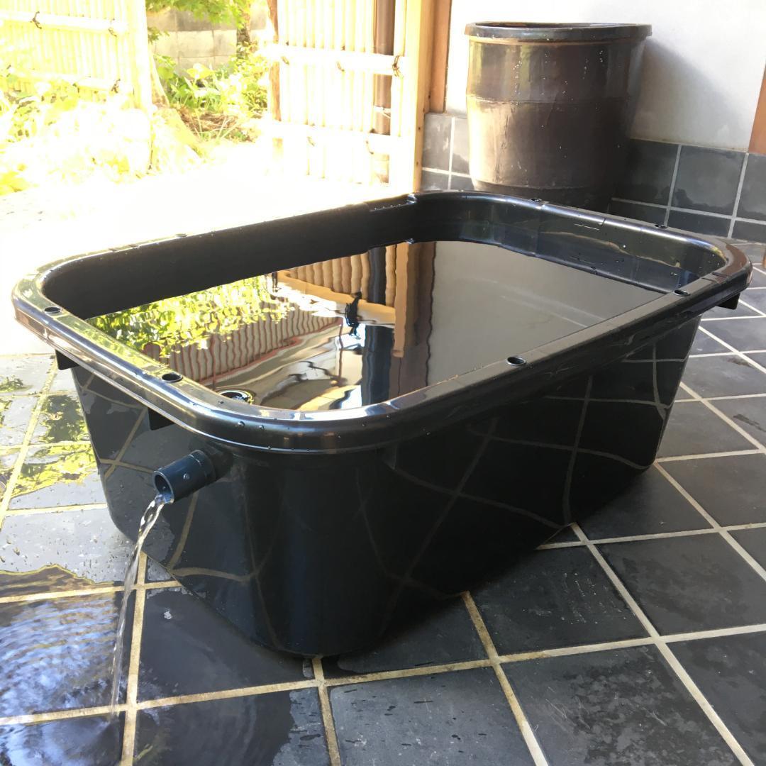 限定特価】メダカ飼育ケース 120㍑黒x3個 オーバーフロー 金魚飼育 越冬