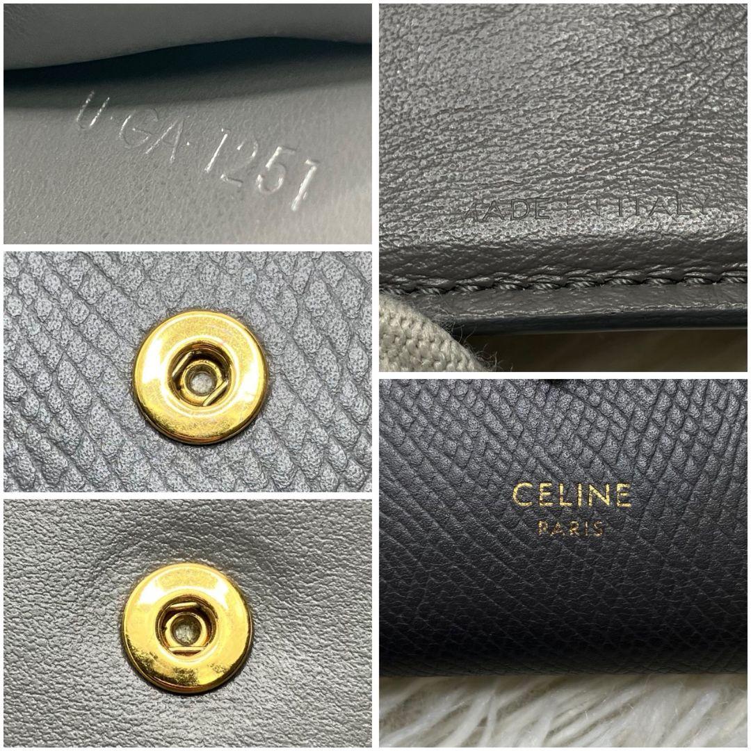 極美品✨️CELINE スモール ストラップ ウォレット 折り財布 グレー