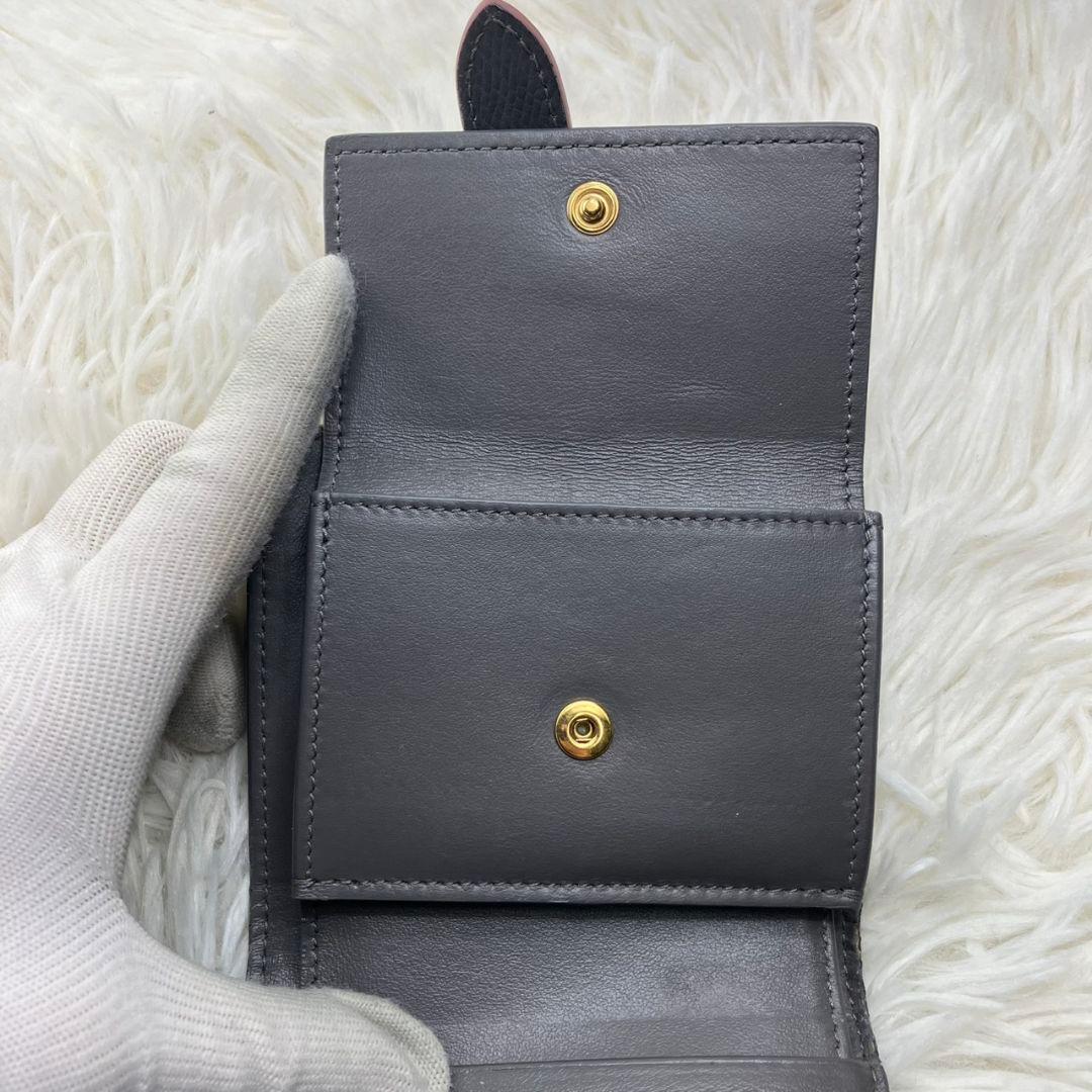 極美品✨️CELINE スモール ストラップ ウォレット 折り財布 グレー