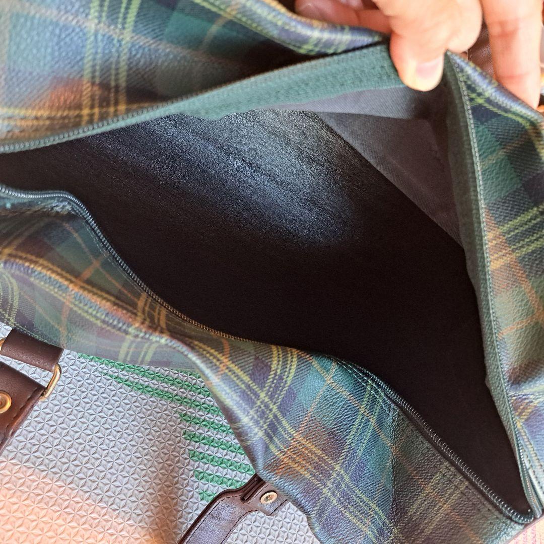 GREENWICH POLO CLUB ボストンバッグ タータンチェック柄 緑