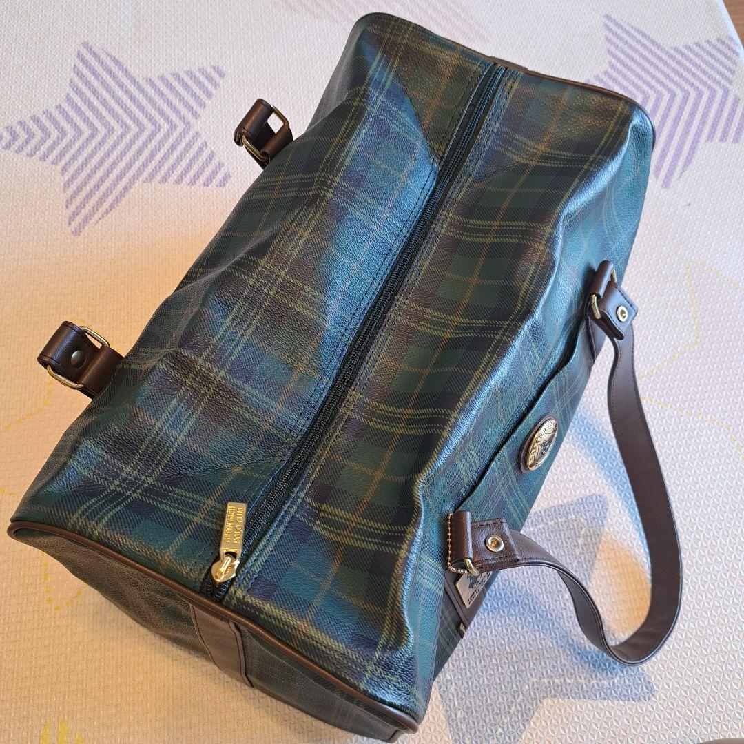 GREENWICH POLO CLUB ボストンバッグ タータンチェック柄 緑