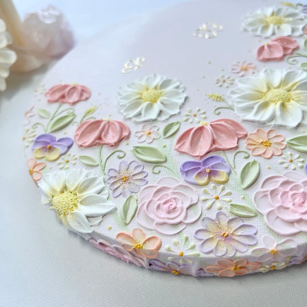 melia テクスチャーアート 絵画 インテリアアート 花 立体 絵 北欧