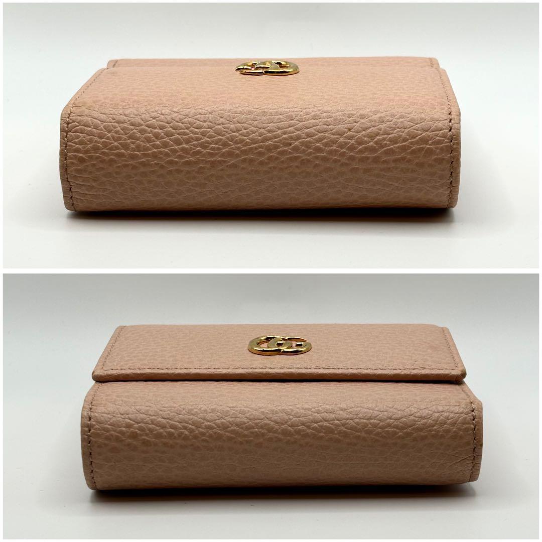 極美品】グッチ GUCCI 三つ折り財布 GGマーモント ピンク系 保管箱