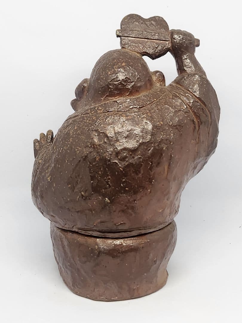 ト*コ様 備前焼 国延昇造 布袋様 香炉 ◇楽しそうに