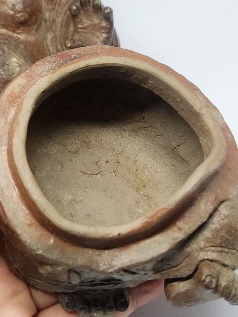 ト*コ様 備前焼 国延昇造 布袋様 香炉 ◇楽しそうに