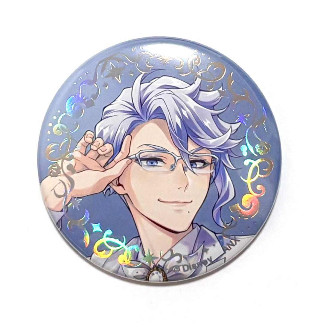 アズール ツイステ オーロラ箔缶バッジ プラチナジャケットver