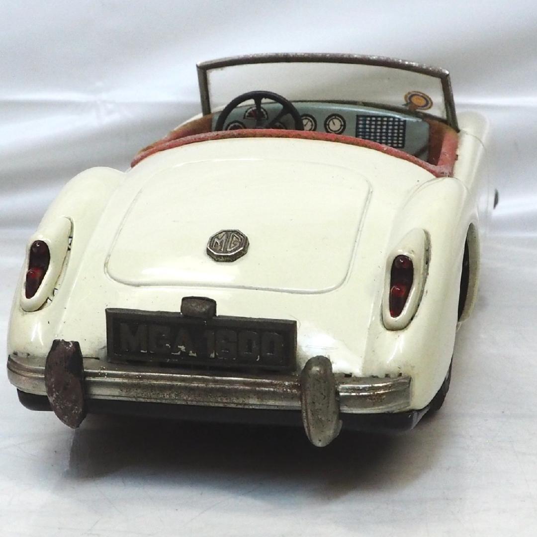 旭玩具【MG MGA 1600カブリオレ 白】ブリキ tin toy car箱無