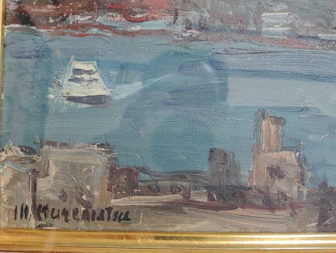 風景画 油彩画 榑松正利 「桜島」