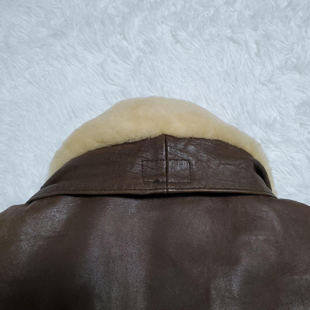 ヴィンテージ レザージャケット ライナー ボア襟 ラムレザー M ブラウン