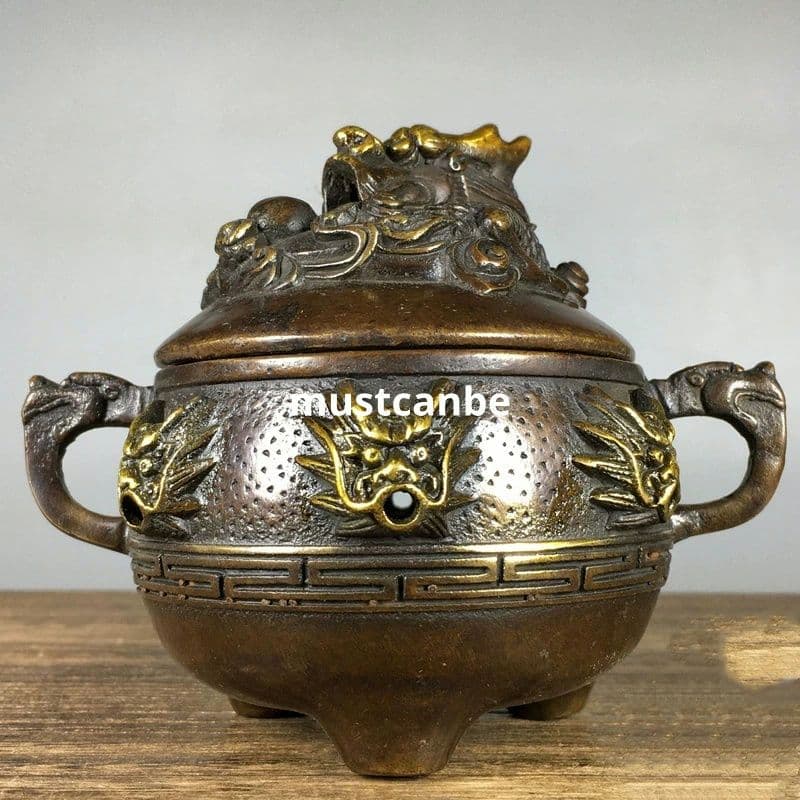 銅器 香炉 九龍鼎薫香炉 茶道沈香炉 香道具 工芸品 置物 - メルカリ