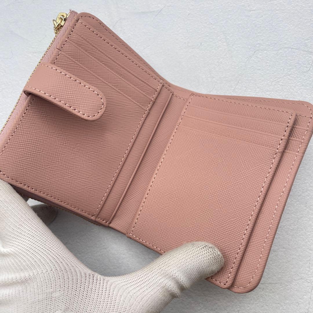 未使用級✨ ピンキー&ダイアン　パドロック　二つ折り財布　ピンク　L字ファスナー