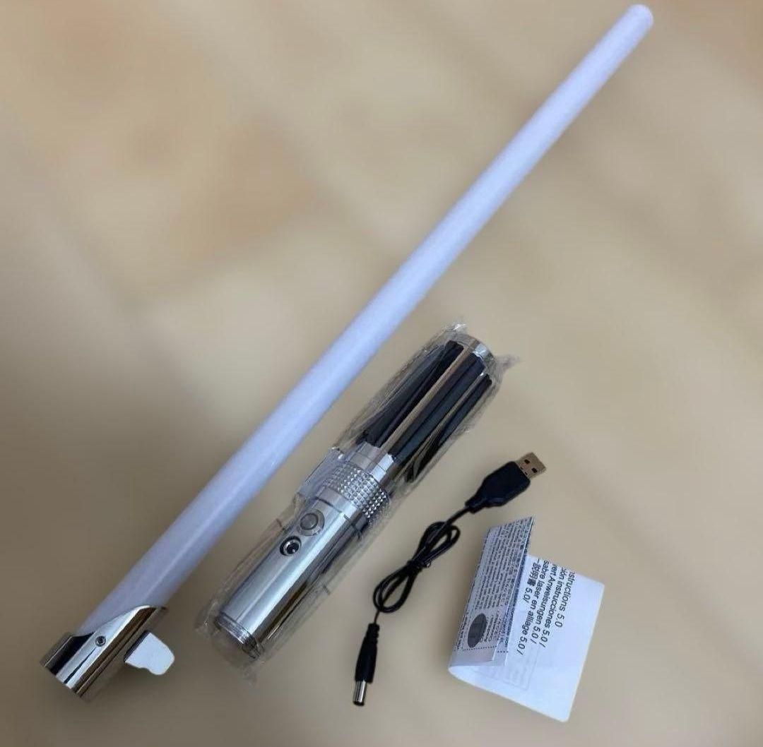 新品☆ メタルライトセーバー 音 光 振動 USB充電 アナキン スター