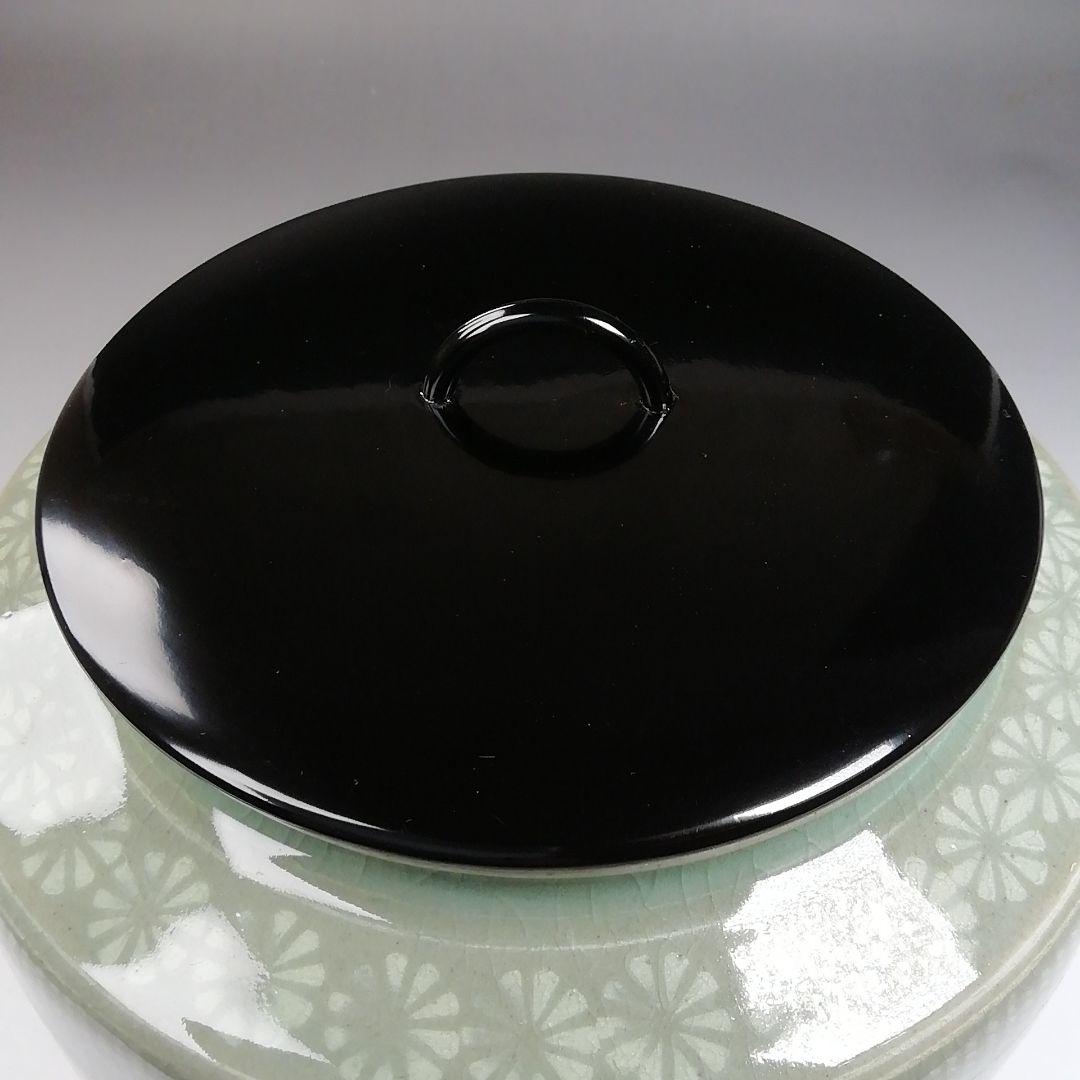 T969 皆具 『青磁 皆具』『釜谷陶房 申相浩 作』 共箱 茶道具