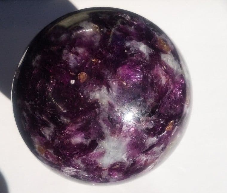 レピドライトシリカ スフィア クリスタル台座付き