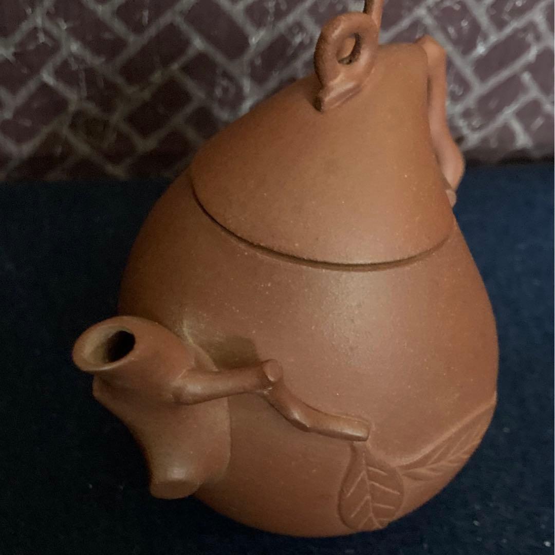 朱泥桃型茶心壷 朱泥急須 煎茶