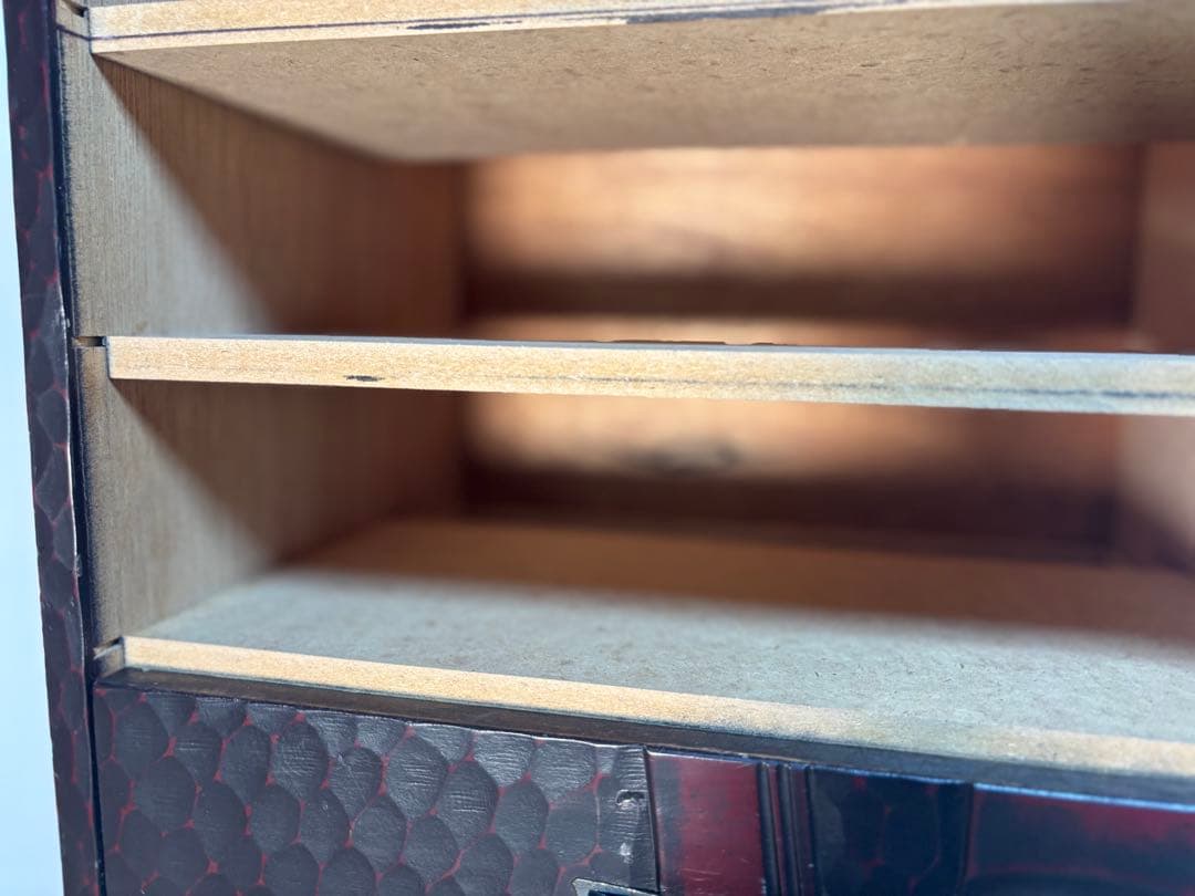 昭和レトロ 鎌倉彫り 竹彫刻の木製 小タンス 漆塗り 10段引き出し