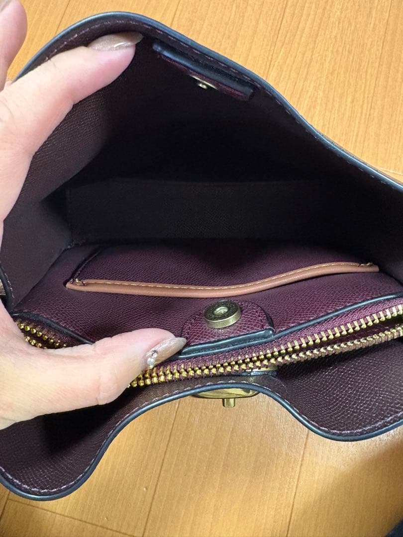 コーチ　coach 黒　レザーショルダーバッグ